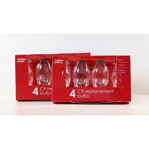 C9 Replacement Light Bulbs 2 Packs of 4 120v 7-Watt Christmas Lights 8 Bulbs NOS